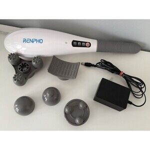 RENPHO Hand Held Deep Tissue Massager Percussion Massager Gun Rechargeable White